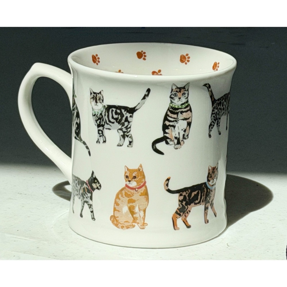 Cooksmart Cats On Parade Design England Fine China Mug Cat Coffee Cup - Picture 5 of 7
